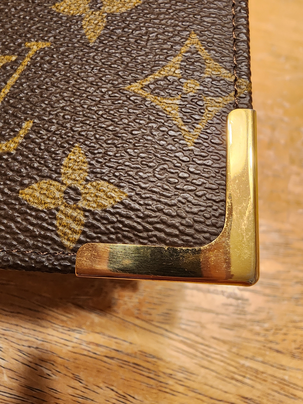 Louis Vuitton Monogram Canvas Notebook Cover in Brown and Gold - Picture 2 of 16